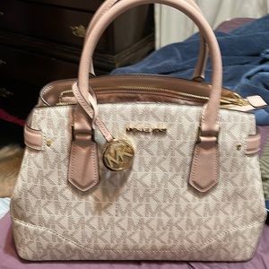 Michael Kors Ayden Medium Logo and Faux Leather Satchel